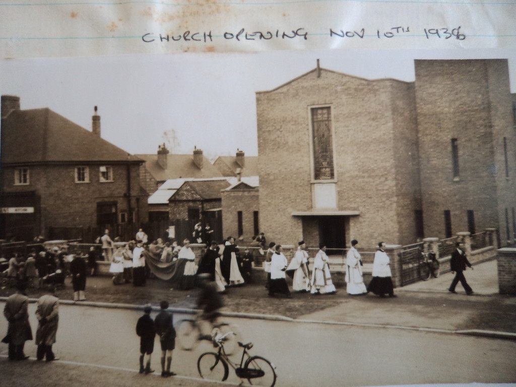 A procession outside the church