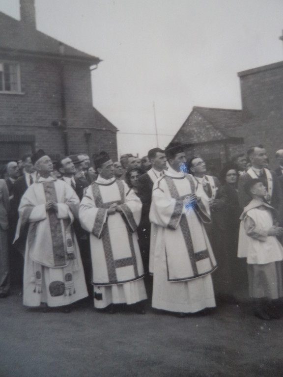 Clergy in procession outside the church