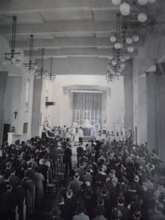 A congregation inside the church