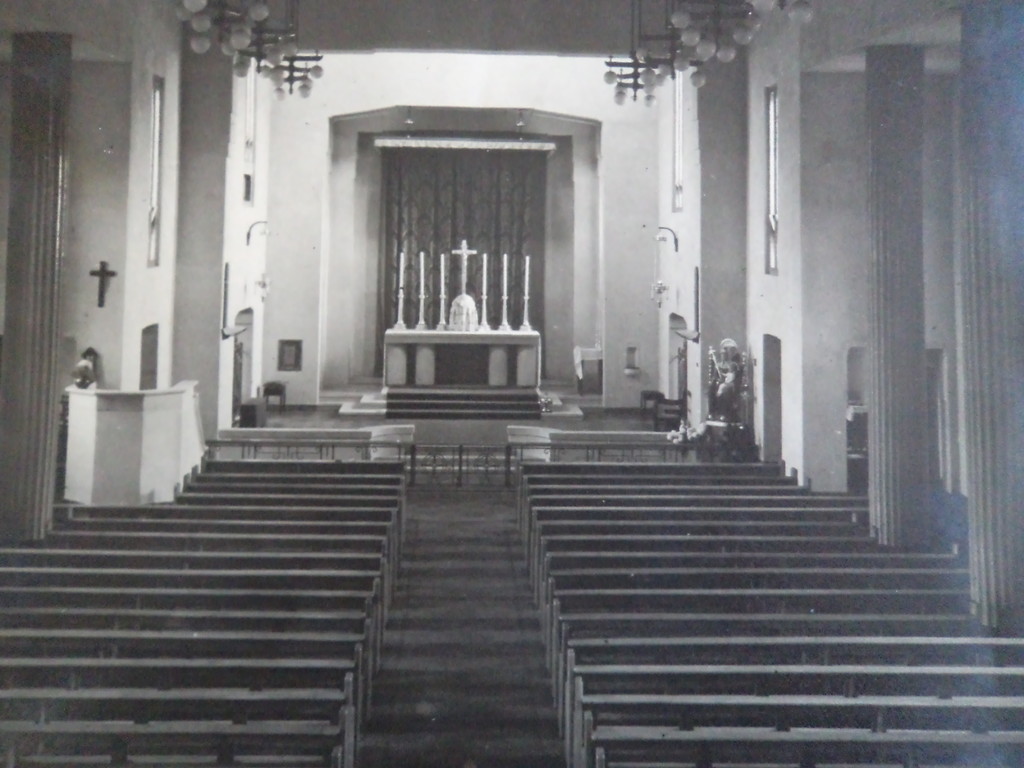 A view down the church nave towards the altar