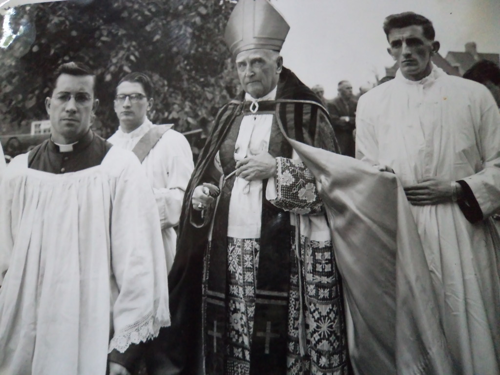 A bishop and clergy at a church ceremony