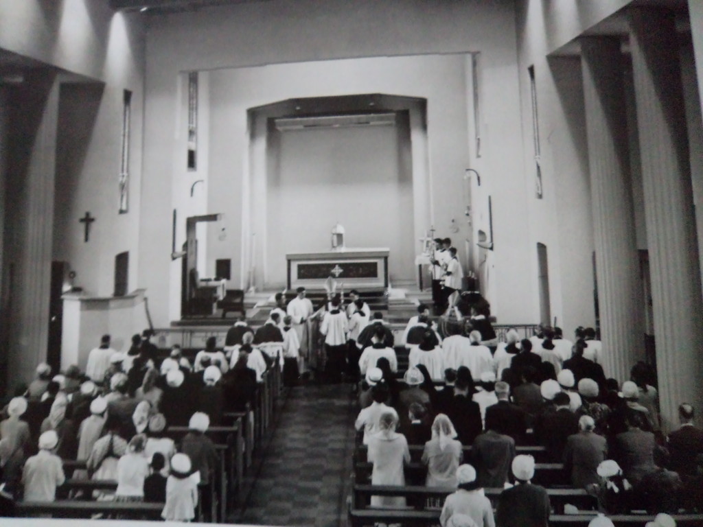 A congregation attending a church service
