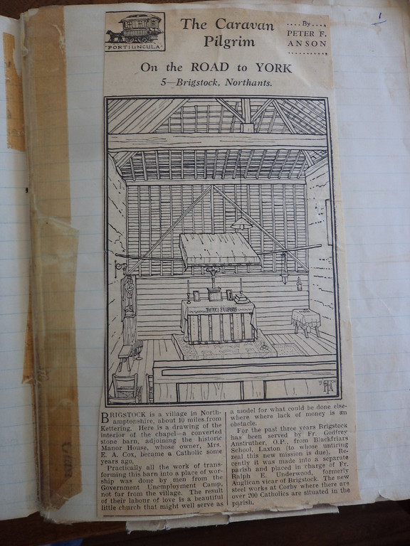 An archival newspaper page about the church